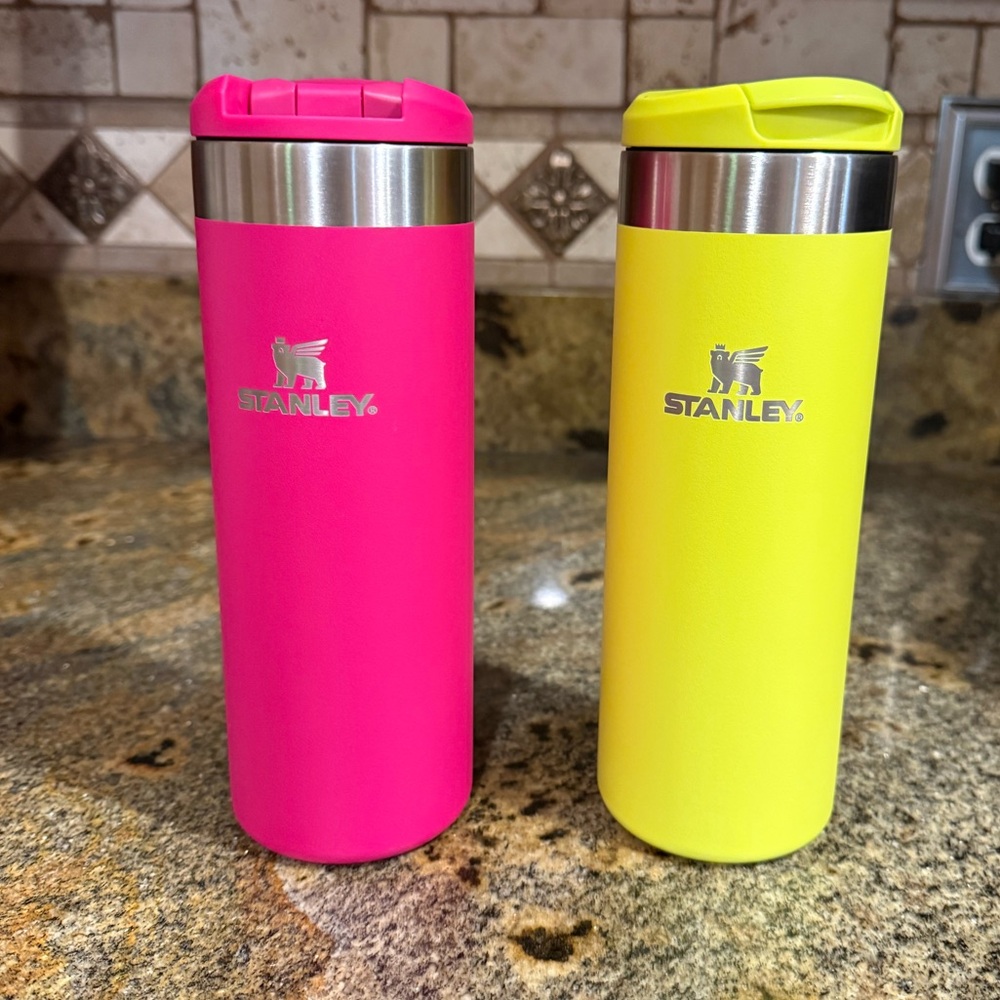 Stanley Pink and Yellow 16 oz Stainless Steel Aerolight Transit Bottles